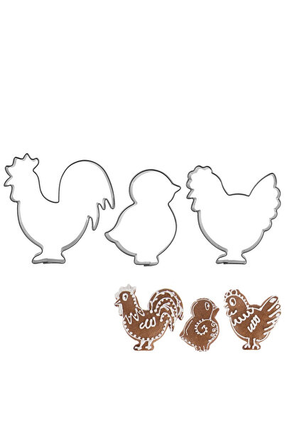 shumee Forme de biscuiți cocoș găină pui 3 buc.