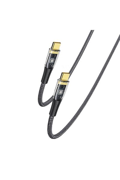 Yesido Charging Cable Type-C to Type-C, 100W, 1.2m, V35, Nano Copper, Deep Dark
