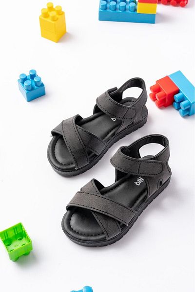 Skygo Waor Black Skin Velcro Sandals