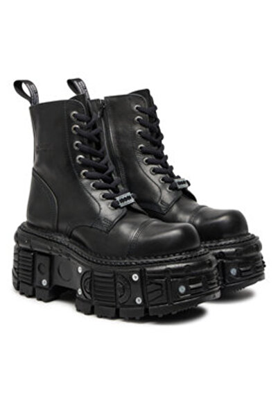 New Rock Ghete militare pentru femei M-TANK083-C1 Negre