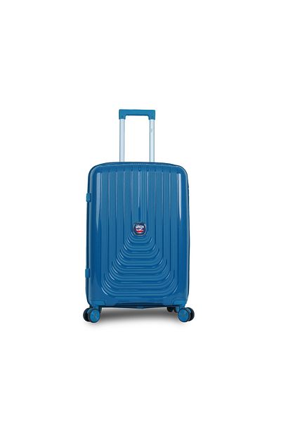 Mnuk Viajero Stra Checked Luggage with Anti-Theft Zipper, TSA Lock, PP Material| Medium Size 24-Blue