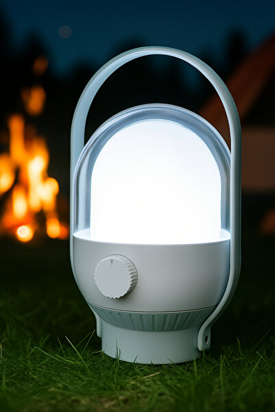 Ecuy Taşınabilir Şarjlı Kamp Lambası Beyaz Işık – USB Şarjlı, Uzun Ömürlü LED...