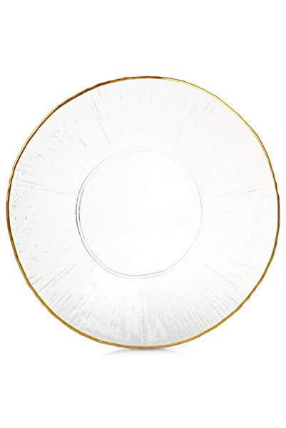 shumee Farfurie plată din sticlă, aurie, 30 cm