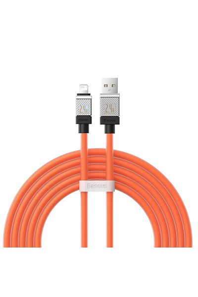 Baseus Cablu de alimentare date USB-A la Lightning, încărcare rapidă, GEAR Protect, 2.4A, 2m, K44, TPE, portocaliu