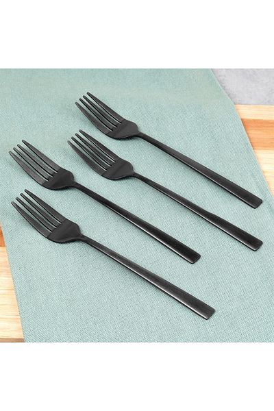 shumee Black steel dessert forks, 4 pieces.