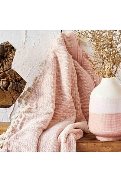 ÇIRPAN EV Karaca Home Quatre Royal Powder Bedspread & Blanket Duet Set
