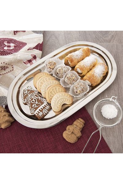 shumee Oval steel serving tray 33.5x19.5 cm