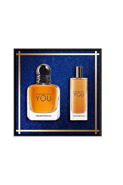 Giorgio Armani Stronger With You Eau de Toilette, Men's Gift Set-Eau de Toilette 50 ml+Eau de Toilette Travel 15ml