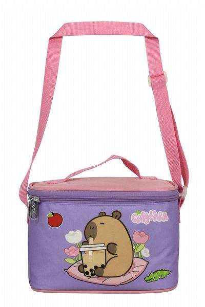 capybara Girl's Thermal Insulated Lunch Box - Purple - Pink - 5234