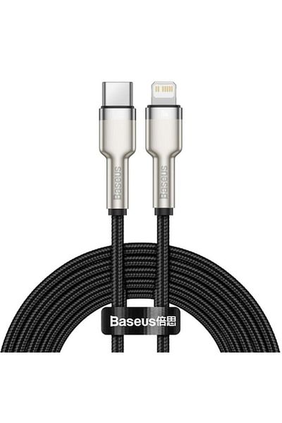 Baseus Cablu de alimentare de date de la tip C la Lightning, 20W, GEAR Protect, 2m, K10, PVC, Deep Dark