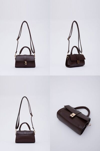 KISCHE Faux Leather Snap Fastener Adjustable Strap Women's Hand, Arm and Shoulder Bag Ksch-502