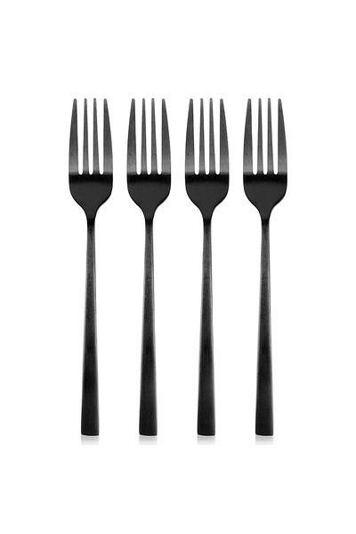 shumee Black steel dessert forks, 4 pieces.