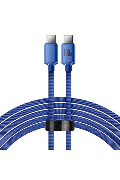 Gear Cablu de alimentare de date de la tip C la tip C, 100 W, compatibil, 2 m, P31, Alumix, albastru