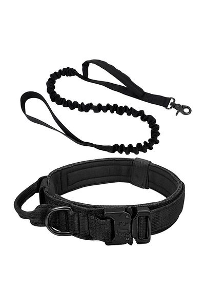 Lion camo Tactical Dog Collar with Leash, Adjustable Nylon Collar for Military Dog Training