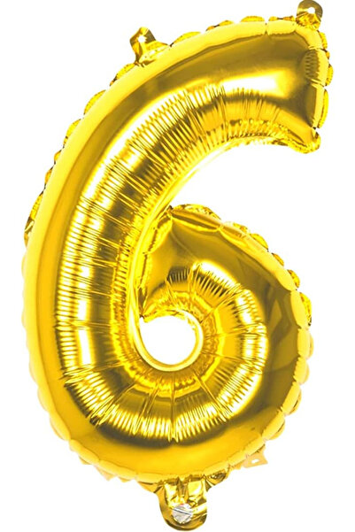 Lagunashop Μπαλόνι για 6α γενέθλια, αλουμινόχαρτο, χρυσό, 100 cm