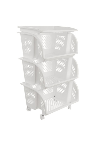 shumee Raft alb cu 4 niveluri și roți 39x28x65 cm