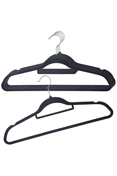 shumee Umerașe din catifea, negre, rotative, 45x23,5 cm, 5 buc.