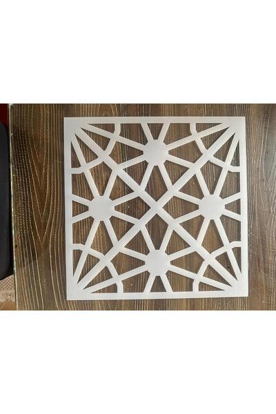 Atölyeizgi Geometrik Yıldız Motifli Kare Stencil Şablon – 40x40 cm