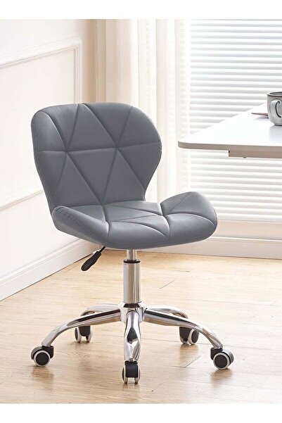 Taimi 2-Pieces Ergonomic Chair with Adjustable Height & Swivel Wheels 360°, Gray - 76H x 55D x 48W cm