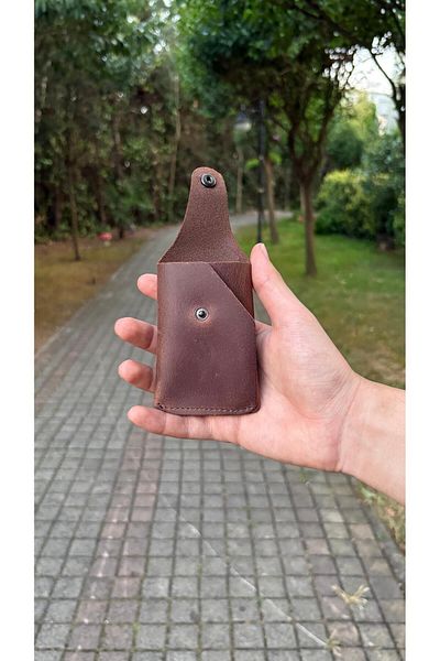 ÖzkanAccessory Ascella Leather Unisex Card Holder Wallet with Keychain Gift