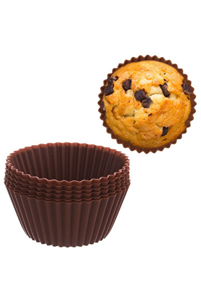 shumee SILLINIE Forme de brioșe din silicon maro 5,5 cm 6 buc.