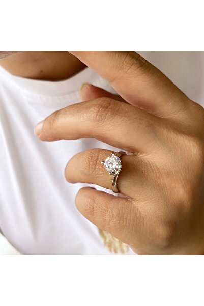 simurg jewellery 925 Ayar Gümüş Tektaş Yüzük – Zarif ve Şık Kadın Yüzük, Hedi...