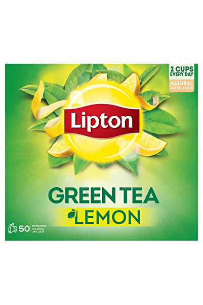 Lipton شاي أخضر بالليمون، 50 كيس شاي