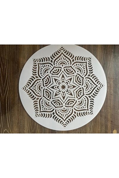 Atölyeizgi Yuvarlak Mandala Desenli Stencil Şablon – 40x40 cm
