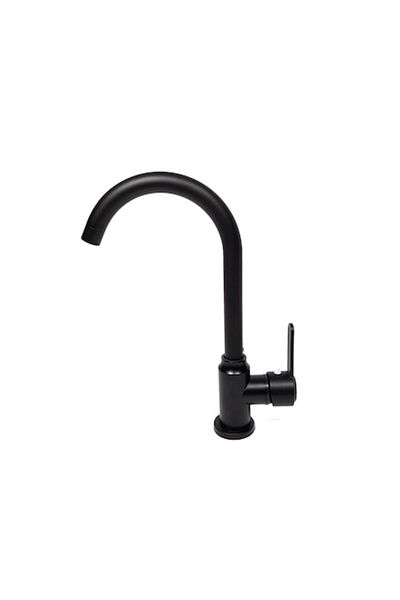 RAY Kitchen faucet, single-lever type, with swan neck spout, tall, matte black