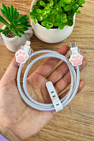 WANNA PROTECT Tüm Iphone Kablolarıyla Uyumlu Şarj Kablosu Koruma Kablo Ucu Ko...