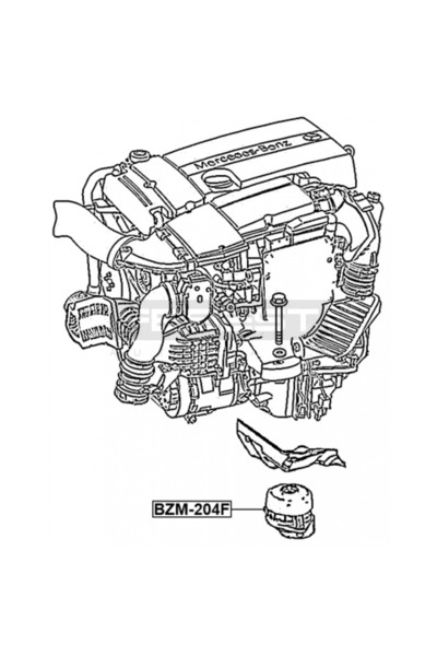 FEBEST Front engine mount (hydro bearing) BZM-204F MERCEDES-BENZ E-CLASS