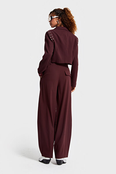 its basic Жіночі бордові аксесуари, детальний крій, тканина, спеціальний дизайн, штани