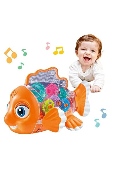 Generic لعبة سمكة شفافة تعليمية مبكرة مع أضواء وموسيقى