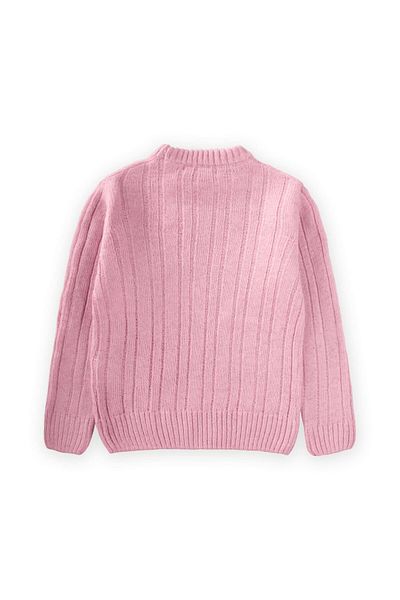 Cigit Hair Braided Sweater 1-8 Years Powder Pink