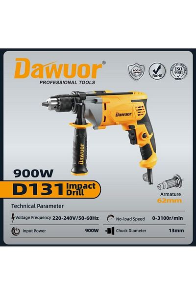 DAWUOR مثقاب صناعي 13 مم 900 واط DAWUOR-D131