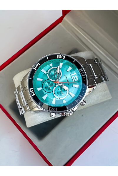 S.POLO Spolo Sport Men's Wristwatch Turquoise Dial Silver Cord Bracelet Gift