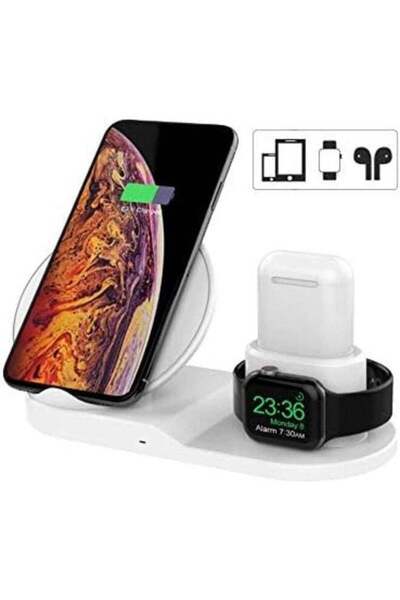 Generic ترقية شاحن لاسلكي 3 في 1 حامل شحن لاسلكي للساعة، محطة شحن لأجهزة Airp...
