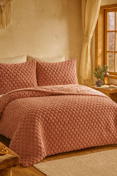 Evimcim Winter Tale Quilt Set Double - 195X215 Quilt and 2 Pieces 50X70 Pillowcases, Soft Texture