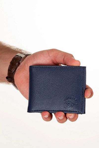 Newish Men's Navy Blue Leather Coin Holder Card Holder and Wallet