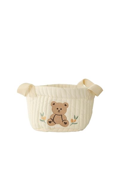 Mixbo Toy and Object Storage Basket Mixbo, Textile, Bear, 14 x 21 cm, Beige