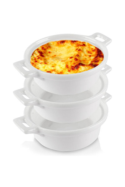 shumee Boluri de copt din porțelan alb 130 ml 3 buc.