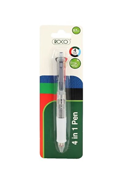 Roco قلم حبر جاف 4 في 1 - أداة كتابة متعددة الألوان