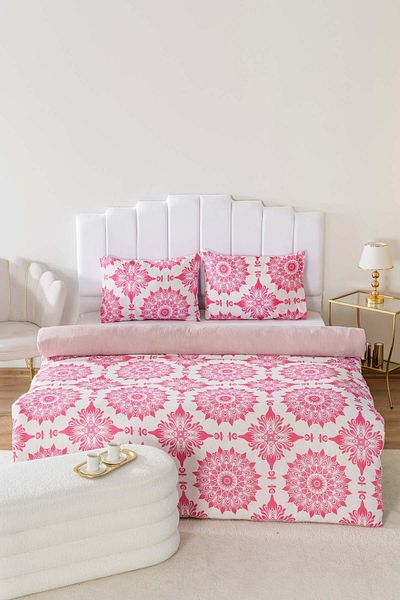 Rivaİstanbul Alaçatı Pink Double Duvet Cover Set Cotton