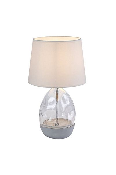 Rabalux Table lamp, textile shade, body made of glass, bulb with E27 socket, 40 W, 430 x 250 mm, switch...
