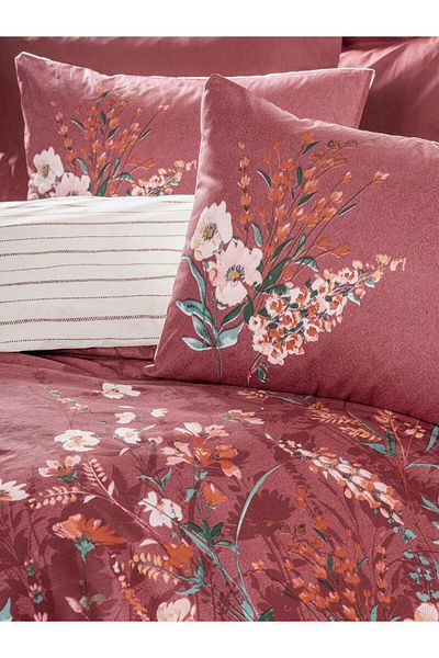 Cotton Box Feminine Double Duvet Cover Set Vina Bordeaux