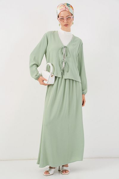 Bigdart Women's Ayrobin Kimono Skirt Double Set 8047 - Mint