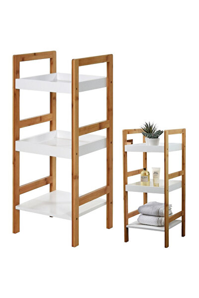 shumee Raft de baie din bambus cu 3 niveluri, 30x30x72cm