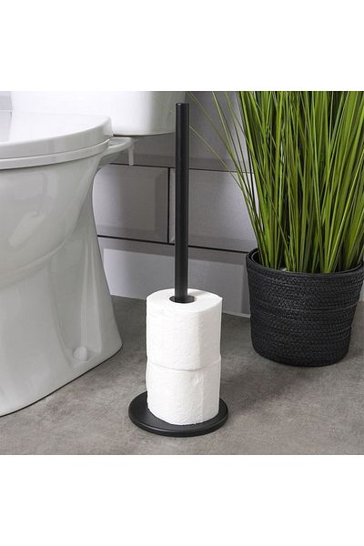 shumee 47cm Black Steel Toilet Paper Holder