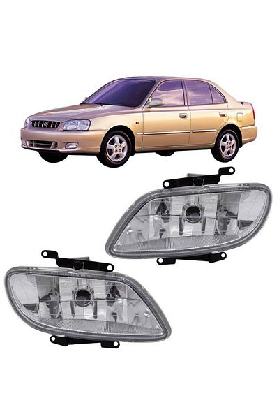 Thunderr Hyundai Accent Fog Light 2001-2002 Halogen Lamps Pair