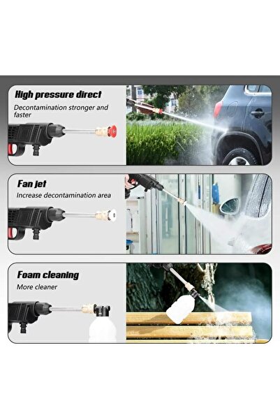 Generic WOLF pihot 68V Portable Battery Cordless Pressure Washer with Two Batteries - Black